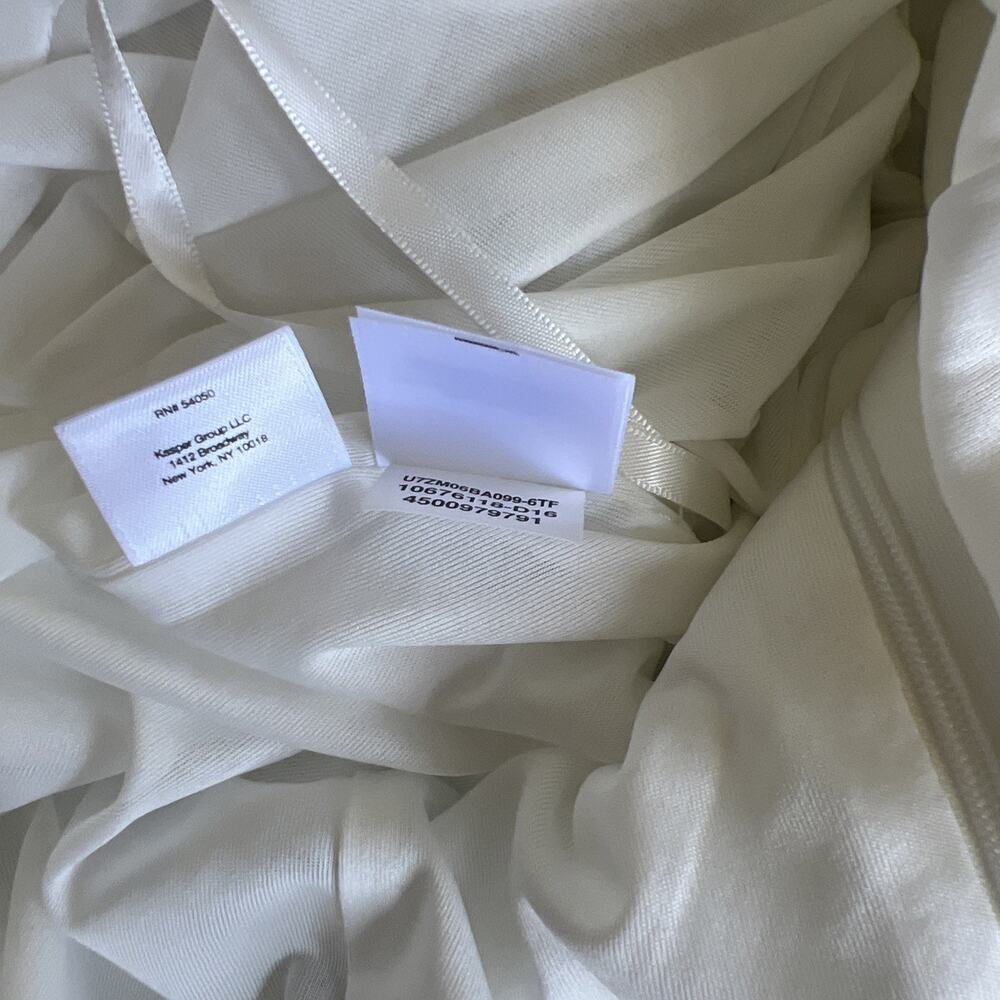 Pappagallo White Texture Shift Dress Gold Embroidery Sleeveless WeddingResort 10 - Picture 7 of 9